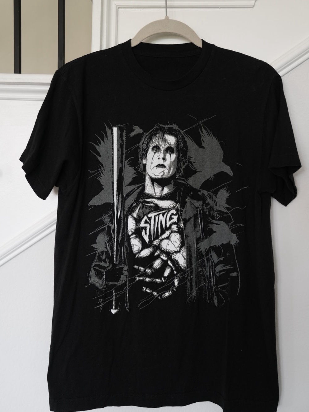 Sting Crow Graphic T-Shirt Black Wrestling Tee Men’s
